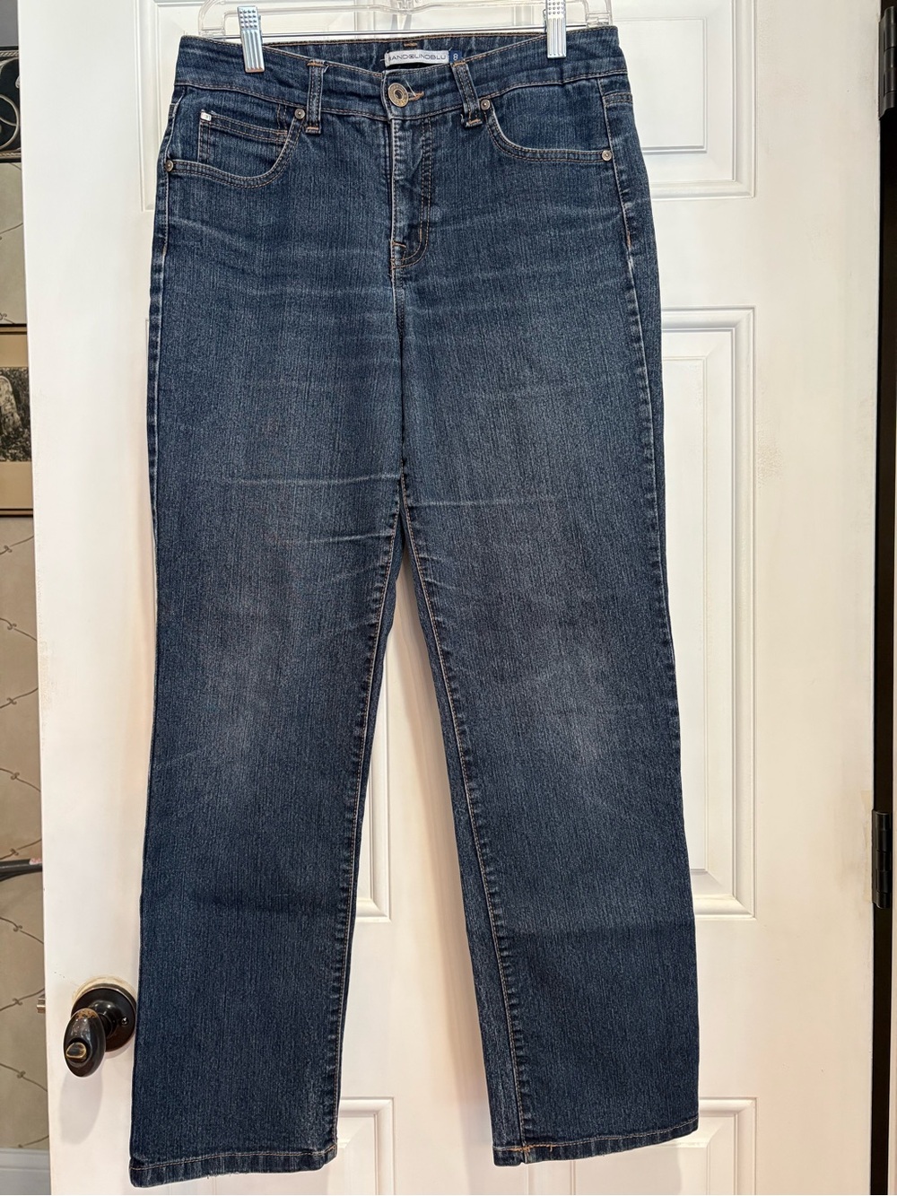 Women’s Bandolinoblu Mandie Straight Leg Jeans in Dark Blue Denim, Size 8
